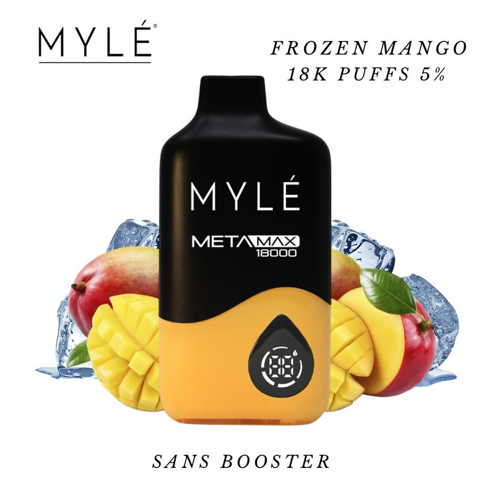 Mylé Meta Max Frozen Mango 18K Puffs 5% – Mylé Maroc